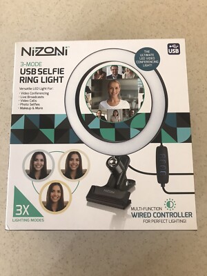 Nizoni USB Selfie Ring Light LED Video Tiktok YouTube 3 Mode Wired Controller