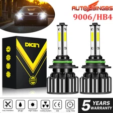 Pair 9006/HB4 LED Headlight Bulbs Low Beam Super Bright White Conversion Kits 6K