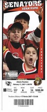 Ottawa Senators - Atlanta Thrashers 2006-07 NHL Hockey Ticket Stub