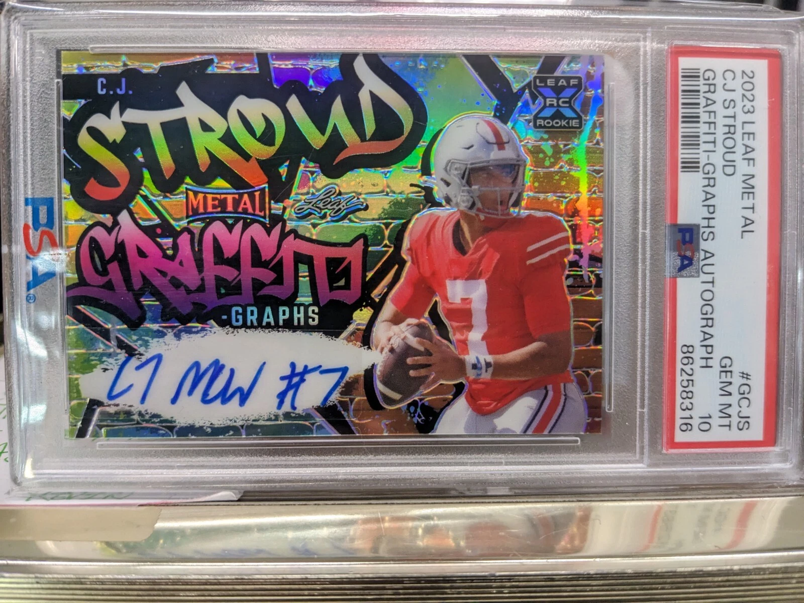 CJ Stroud Leaf Metal Graffiti-Graphs Autographs #GCJS Base