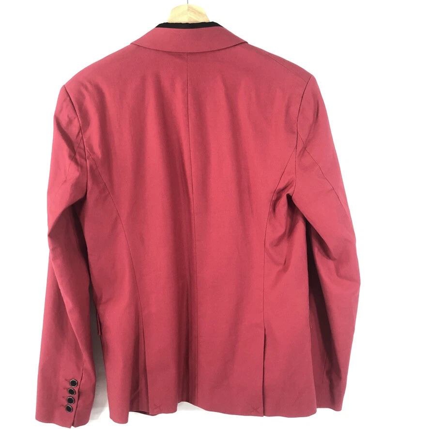 Jaqueta Guess Feminina XS Terno Blazer Vermelho Slim Fit Elástica Totalmente Forrada 2 Botões - Imagem 3 de 4