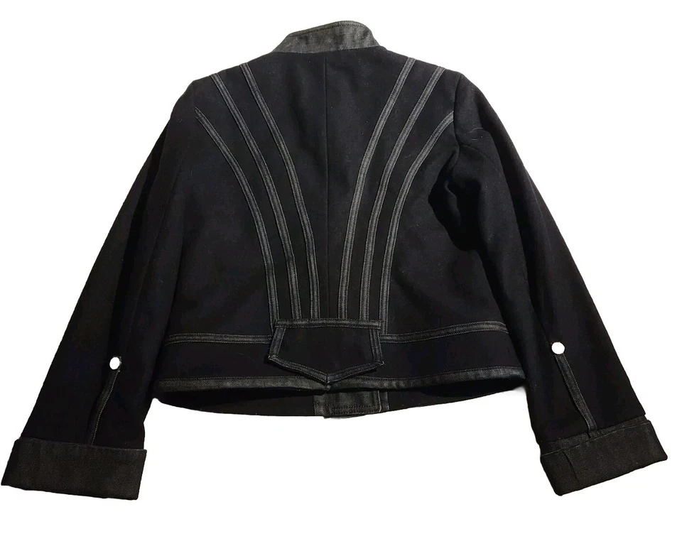 NUEVO SIN ETIQUETAS Chaqueta Blazer Abrigo Emporio Armani Talla 8 Italia Lana Virgen Abotonada Azul Marino  Foto 4 de 4