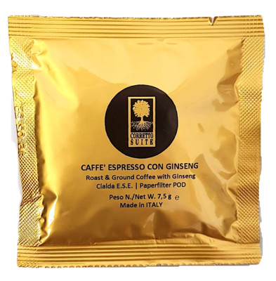 50 coffee pods E.S.E. Espresso Coffee with Ginseng extract