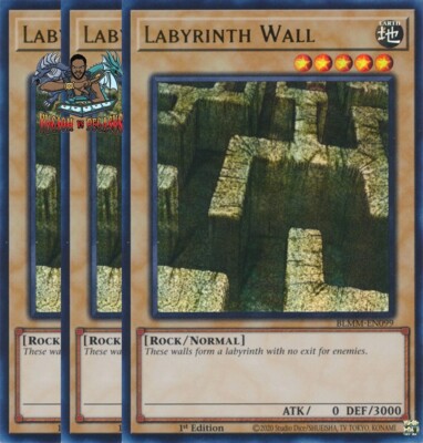 Yugioh! 3x Labyrinth Wall BLMM-EN099 Ultra Rare 1st Ed NM