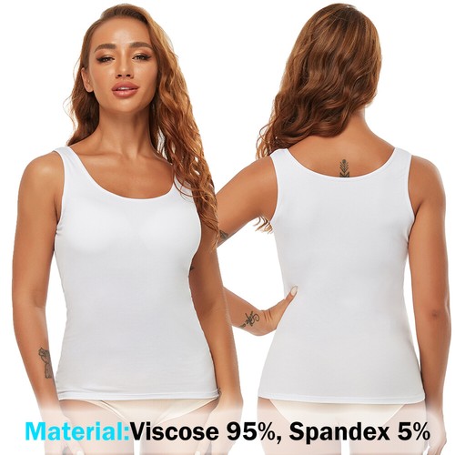 Women Shapewear Tank Tops Built-in Bra Compression Tanks Abs Vest Body Shaper - Picture 19 of 24