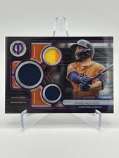 2024 Topps Tribute Jose Altuve Triple Relic Purple #37/50 Houston Astros