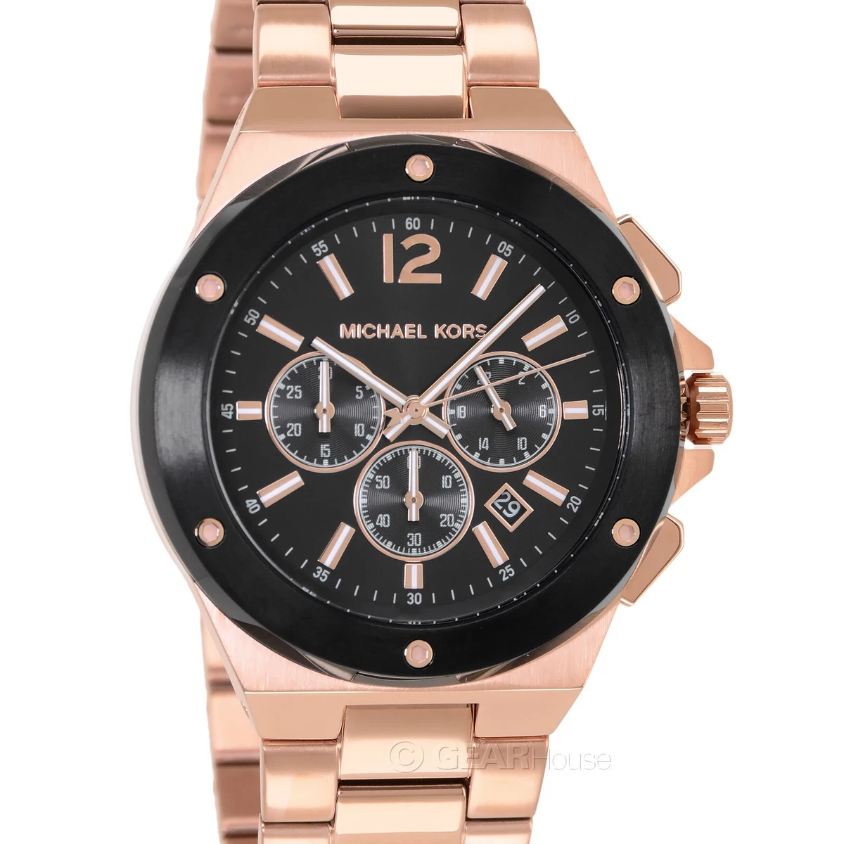 Mens Rose Gold Michael Kors Chronograph Watch MK8096