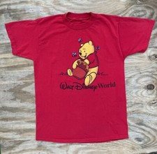 Vintage Disney Winnie The Pooh Red Graphic T-shirt Size M-L 20x28 Honey Pot 90s