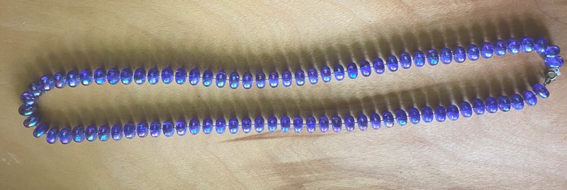 Vintage  Iridescent Purple Single Strand Beaded Necklace