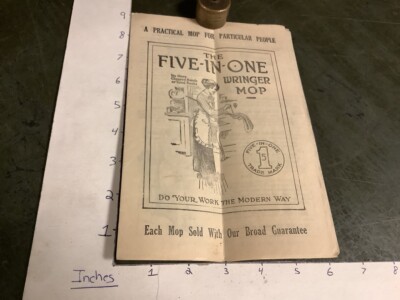 Vintage Original: The FIVE-IN-ONE - WRINGER MOP - 5pages, thin paper 1922patent