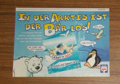Seltene Werbung KÄPT'N IGLO Fischstäbchen Arktis Sammelheftchen 1997