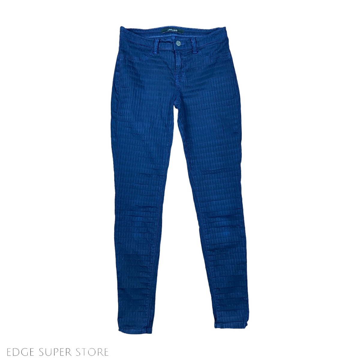 J Brand Celestine Blue Skinny Diamond Jacquard Embossed Printed 