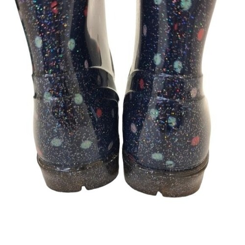 Carter's Kids Sparkle Multicolored Polka Dots Dark Blue Rain Boots Size 8M - Picture 6 of 11