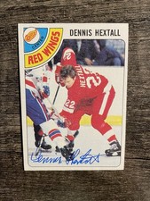 1978-79 Topps Hockey Dennis Hextall Signed Card #48 Detroit Red Wings Auto