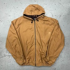 Men Bulwark Brown Distressed Workwear Jacket size 3XL