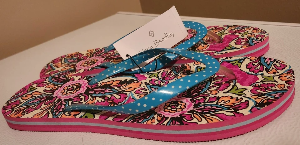 Chanclas para mujer Vera Bradley Sunburst floral con temática floral talla 9-10 nuevas con etiquetas Foto 2 de 4