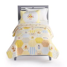 Disney Winnie The Pooh Patchwork Quilt Set The Big One Kids Bedding NEW