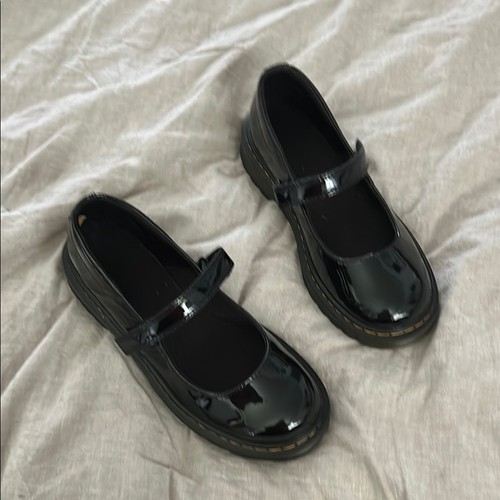 Dr. Doc Martens JUNIOR MACCY Black PATENT LEATHER MARY JANE SHOES Size 4/ W 6 - Picture 2 of 14