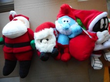 Lot of 4 Christmas Plush SANTAS - NEW - READ DESCRIPTION