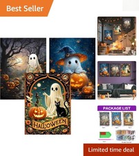 Complete Halloween Diamond Painting Set - 3 Adorable Ghost Designs