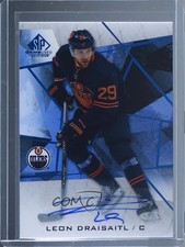 2021-22 Upper Deck SP Game Used Blue Auto Leon Draisaitl #9 Auto 0c3