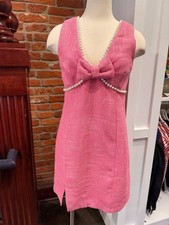 Voy Pearl Bow Tweed Dress Size L