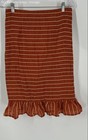 Scotch & Soda Womens Orange Striped Ruffle Straight & Pencil Skirt Size M — photo 1