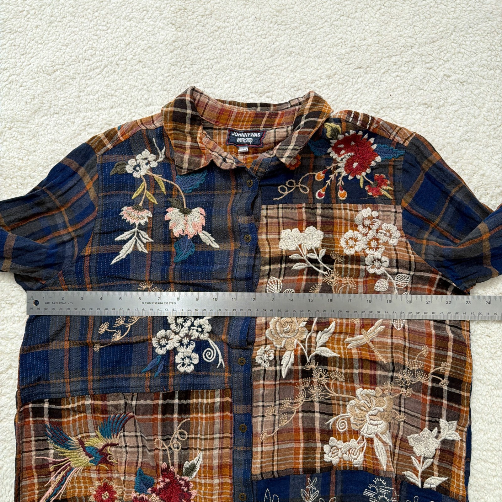 Johnny Was Workshop Embroidered Patchwork Plaid S… - image 7