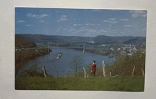 VTG Postcard Boy Short Route Bridge St Mary’s WV