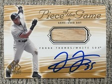 2000 Upper Deck Piece Of The Game Frank Thomas On-card Auto Game-Used MEM #FT