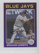 2024 Topps Heritage Mini Rookies Purple Border 3/15 Spencer Horwitz #452 0qc1