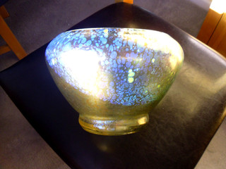 Rare and lovely Loetz Candia Papillon large bowl . Excellent condition.