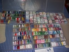 570 DMC others embroidery Floss Used Carded Cases Numbered Assorted Colors 