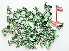 Vintage 70s Green  Gray ARMY men Lot Over 90 Figs  American Flag Hong Kong
