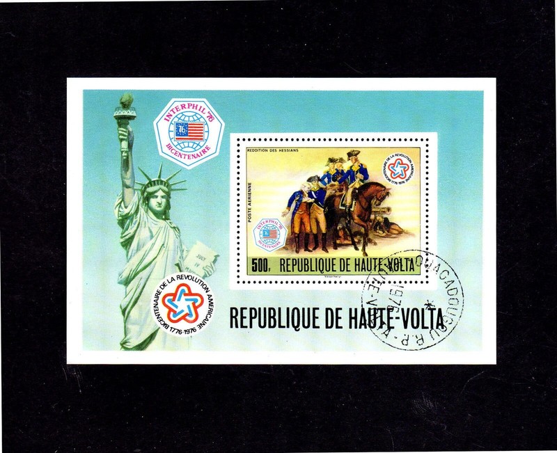 BURKINA FASO #C244 1976 AMERICAN BICENTENNIAL MINT VF NH O.G S/S CTO