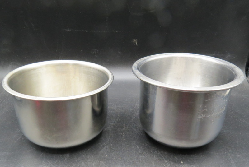 2 Vintage Stainless WEST BEND/unbranded Bowl Master Mixing Bowl 3/4 Quart