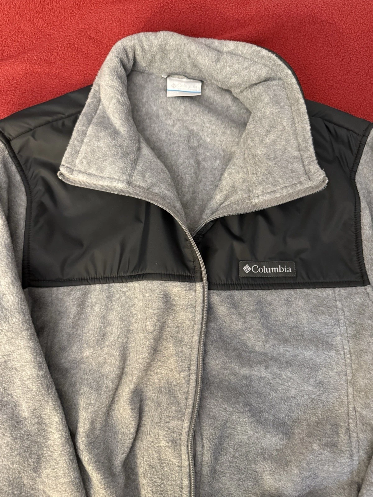 Columbia Mount Grant TechJacket Adult Med. Gray/black Full Zip Fleece