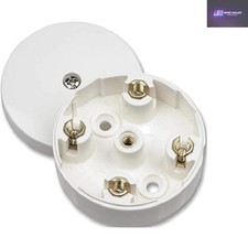 Compact Polished White Junction Box 20A - 4-Terminal, Easy Screw-in Installation