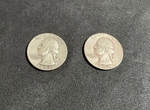 1957-D and 1952-S Washington Quarters 90% Silver Very Fine