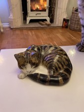 Mike Hinton Sleeping Tabby Cat Figure - Signed No 12