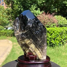 7.17LB Natural Rare Beautiful  Tea Black QUARTZ Crystal  Mineral Specimen 1763