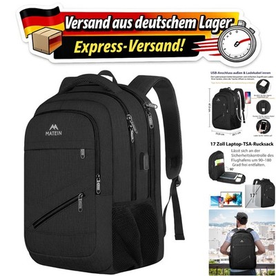 Eleganter 17 Zoll Laptop Rucksack mit USB-Anschluss und TSA
