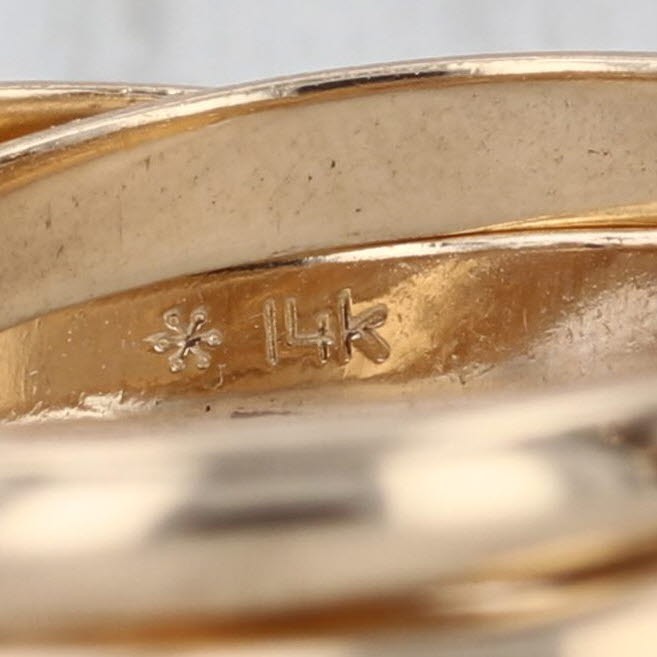 3 Interlocking Bands Puzzle Rolling Ring 14k Yell… - image 7