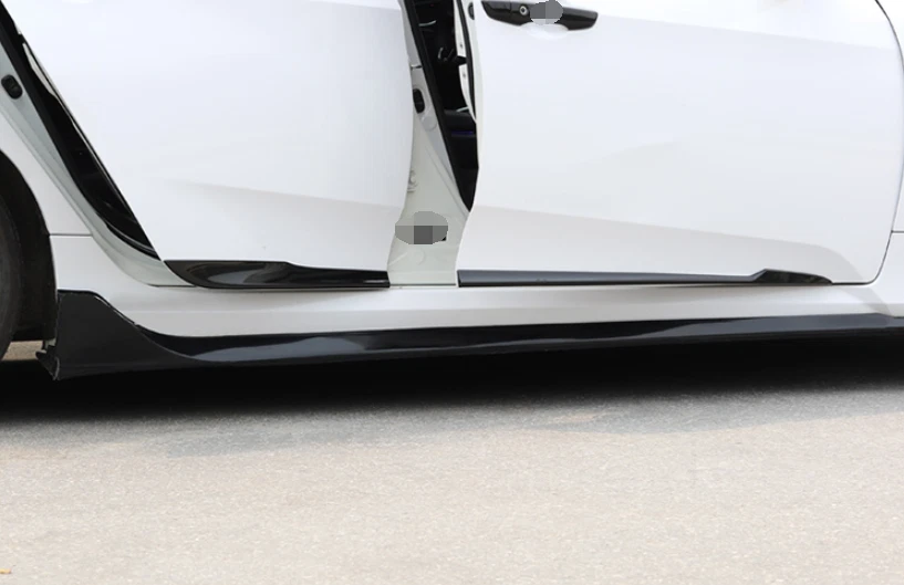 Black Car Door Body Side Molding Sill Guard Covers ABS For Honda Civic 2018-2021 - Imagem 4 de 4