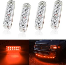 Unxmrff 4-pack Led Truck Emergency Strobe Lights 12 Led Red Surface Mount Flashi