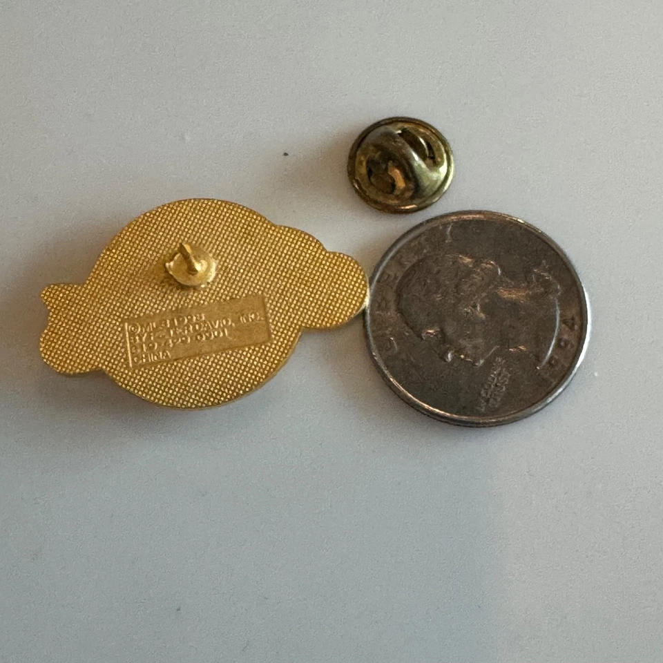 Vintage Cleveland Indians Gold Baseball Script Enamel Lapel Pin Peter David MLB - Image 3 of 4