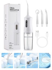 Cordless Rechargeable Water Dental Flosser Oral Irrigator with 3 Modes 4 Tips
