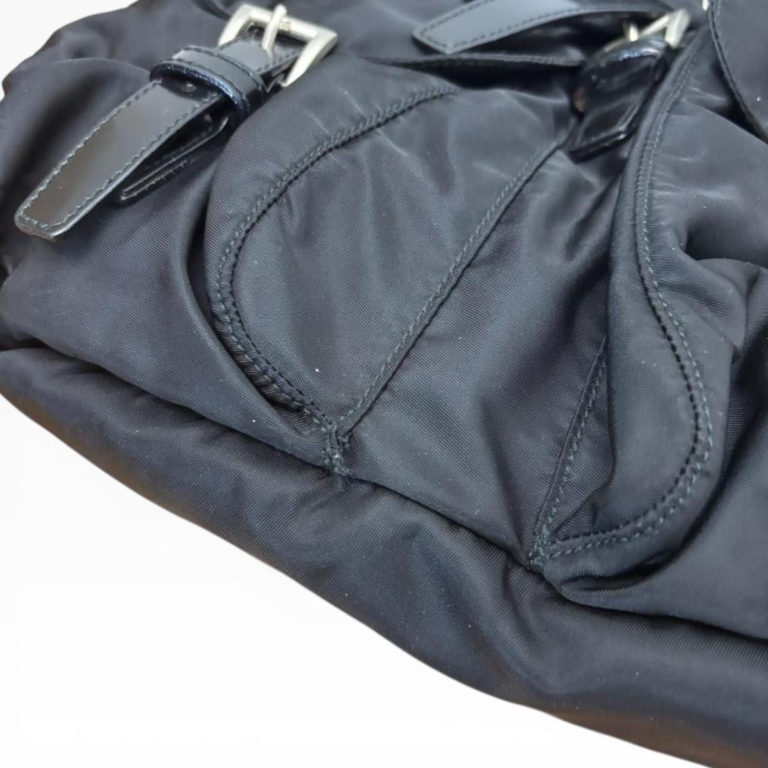 PRADA VELA Nylon Backpack Black Triangular Logo U… - image 15