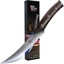 Boning Knife for Meat Cutting, 6.5 Inch Japanese Style Fish Fillet Knife with Wo