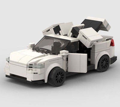 Custom MOC Lego Tesla Model X White 287 Piece Building Brick Car